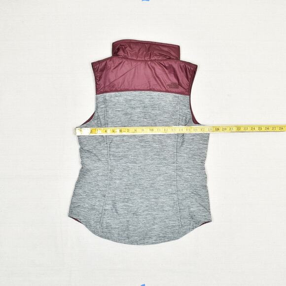 The North Face Women's Pseudio Vest Full Zip Polyester Gray Red Size M Insulated - Picture 4 of 8